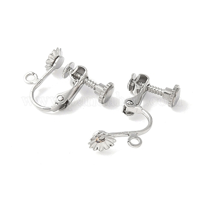 Фурнитура для сережек-клипс из хирургической нержавеющей стали 316 STAS-Z127-02P-1