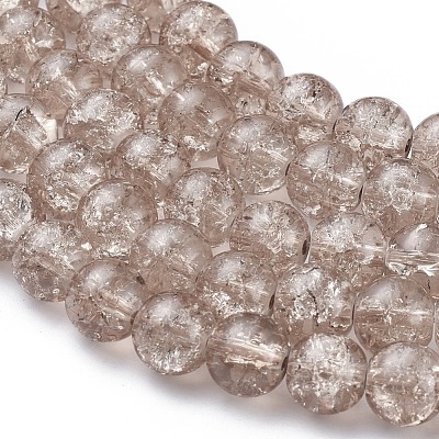 8 мм коричневые круглые стеклянные бусины с эффектом кракле для изготовления украшений X-CCG-Q001-8mm-07-1