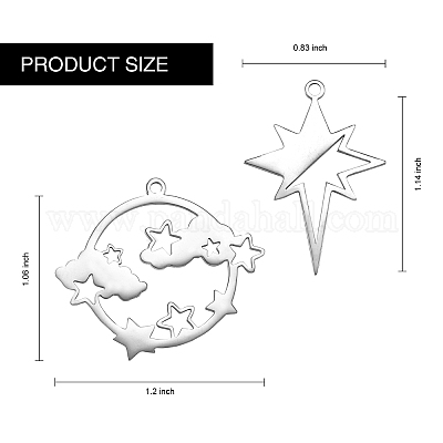 12 шт. 6 стиля подвески из нержавеющей стали 201 STAS-SZ0002-21-1