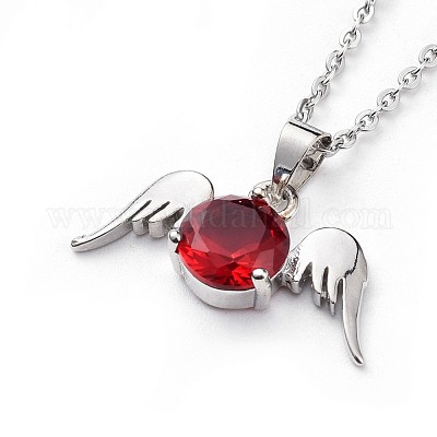 Латунные кубического циркония кулон ожерелья NJEW-JN02533-M-1