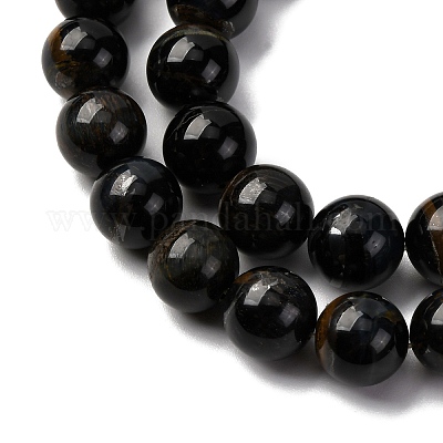 Нити железных бусин натурального синего тигрового цвета G-G286-A03-10mm-1