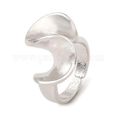 Латунные открытые манжеты для женщин с покрытием Twist Wave Rack RJEW-G294-07P-1