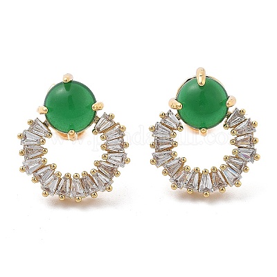 Серьги-гвоздики из циркония EJEW-G415-02D-G-1