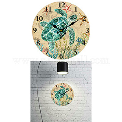 Настенные часы с принтом из мдф HJEW-WH0058-033-1