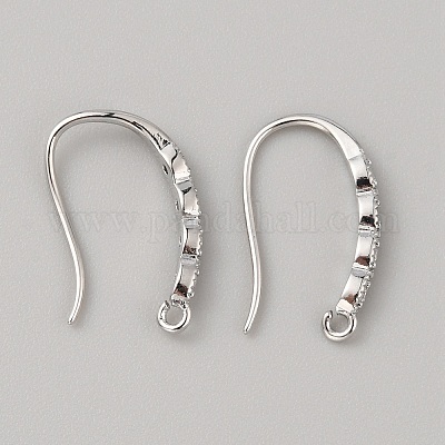 Латунные крючки для серьги из чистого циркония KK-WH0038-43P-1