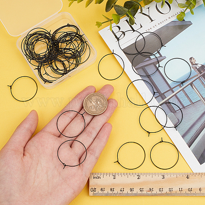 60 шт. фурнитура для сережек-колец из хирургической нержавеющей стали 316L STAS-DC0010-95-1