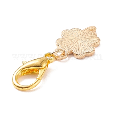 Подвесные украшения из эмали из сплава клевера HJEW-JM00661-04-1