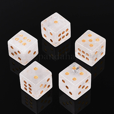 Кубики из натурального кварцевого кристалла с резными кубиками T144-07D-1