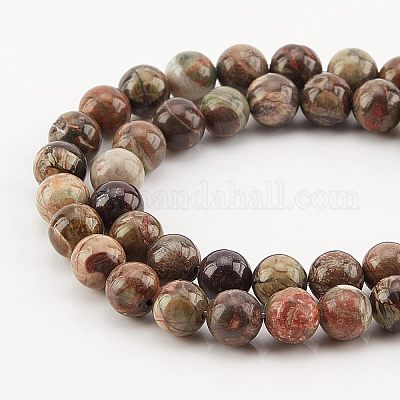 2 нити круглых бусин из натурального морского агата/океанической яшмы G-OC0002-71-1