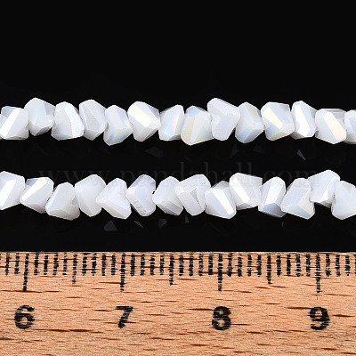 Гальванические непрозрачные стеклянные бусины GLAA-N022-4mm-03-1