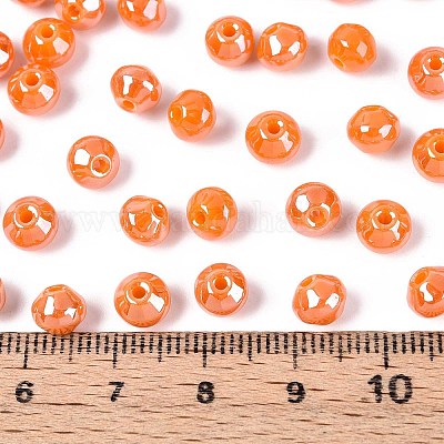 Непрозрачные цветные стеклянные бусины SEED-N007-34D-1