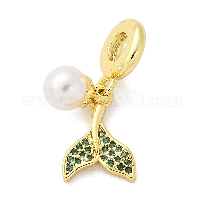 Латунные микро проложить кубического циркония европейская болтающиеся шарики KK-S511-10G-1