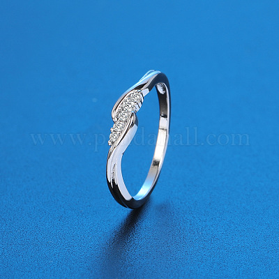 Кольца для пальцев из латуни с микропаве из прозрачных кубических цирконий FS-WG5C18D-01-1