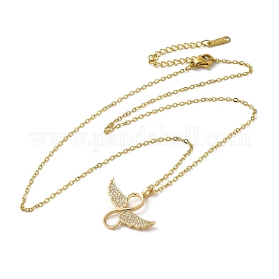 Ожерелья с подвесками из латуни и стразами NJEW-M210-03G-1