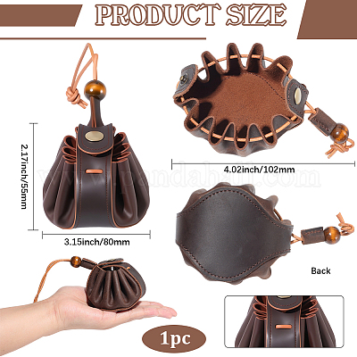 Кошельки для монет из коровьей кожи с завязками&nbsp;AJEW-WH20049-45B-1