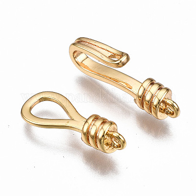 Латуни крюка и S-крючок застежки X-KK-T063-70G-NF-1