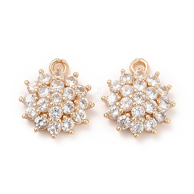 Латунные микропаве прозрачные подвески с фианитом KK-E071-11KCG-1