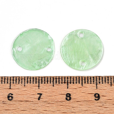 Окрашенные натуральные подвески в форме диска Capiz SSHEL-WH0006-01A-6-1