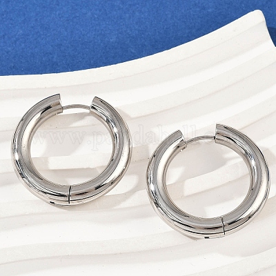 Серьги-кольца из нержавеющей стали 202 для полировки EJEW-M106-02P-07-1