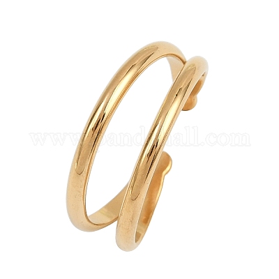 Регулируемые открытые манжеты из нержавеющей стали 304 для женщин RJEW-K301-05G-1