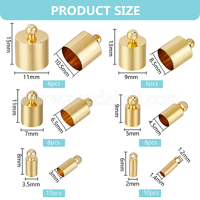 48 шт. 6-х размеров латунные наконечники для шнура FIND-BC0005-46-1