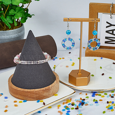 800шт 10 цвета 2-дырочные стеклянные бусины SEED-SC0001-46-1