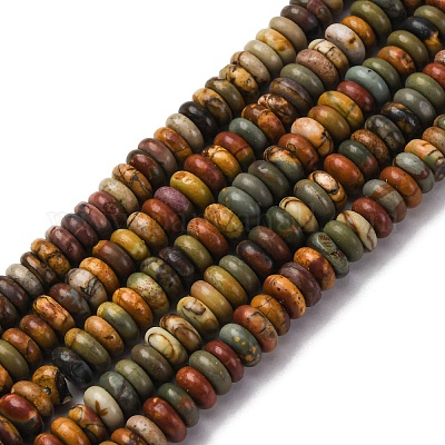 Натуральная полихромная яшма/камень Пикассо/нити бус из яшмы Пикассо G-L624-H04-6x2mm-1