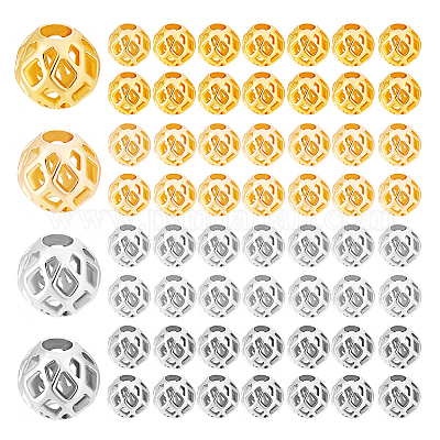 80шт 4 цвета латунные бусины KK-PH0011-96-1