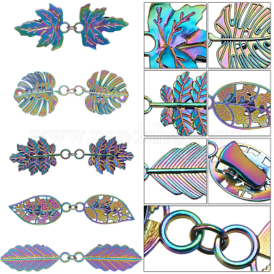 5 шт. 5 стиля лист гальванизированный сплав зажимы для кардигана FIND-GF0008-22-1