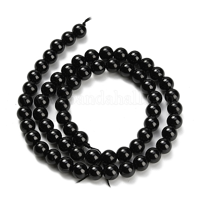 Натуральный черный шпинель бисер пряди G-L631-A03-6mm-1