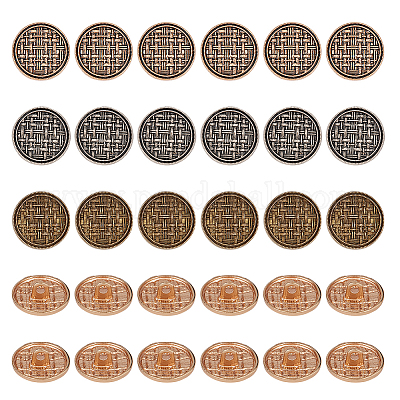 30 шт. 3-х цветные пуговицы из цинкового сплава с 1 отверстиями на ножке BUTT-OC0001-64A-1