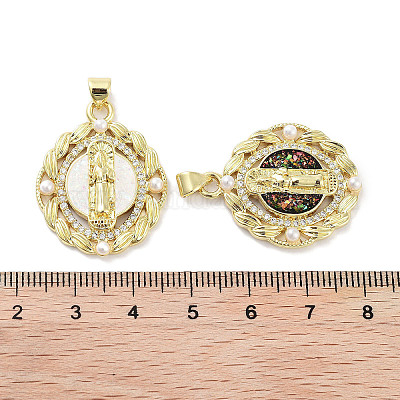 Латунные микропаве прозрачные подвески с фианитом KK-L213-004G-1