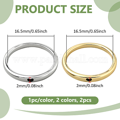 2 шт. 2-х цветные латунные кольца RJEW-GO0001-29-1