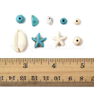 192шт 6 стиля синтетические бирюзовые бусины TURQ-FS0001-07-1