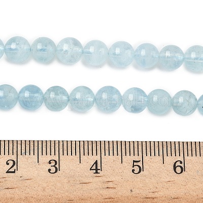Природные Аквамарин бисер нитей G-D334-A01-6mm-1