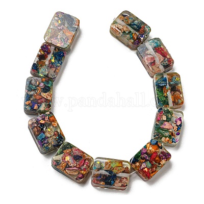 Окрашенная натуральная императорская яшма с нитями смоляных бусин G-G083-F05-01-1