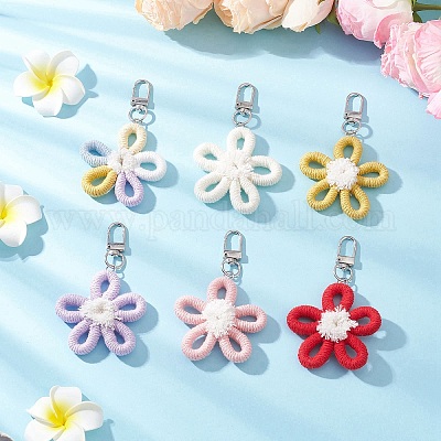 Полиэфирные украшения цветок подвеска HJEW-JM03961-1