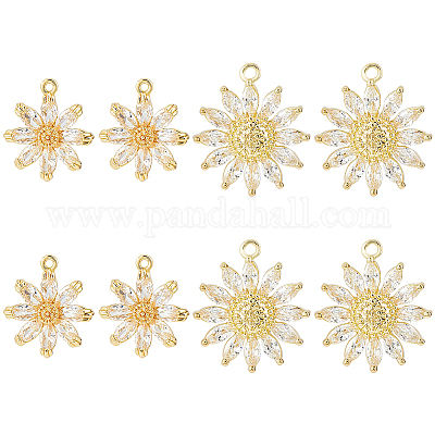 8 шт. 2 стиля латунные подвески с микропаве и кубическим цирконием KK-HS0015-18-1