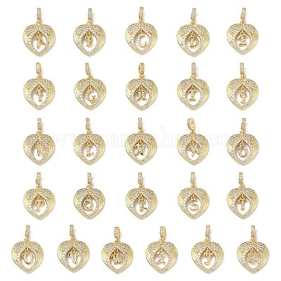 Латунные микропаве прозрачные подвески с фианитом KK-L253-16G-1