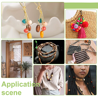 4 цвет натуральные деревянные бусины WOOD-FG0001-53-1