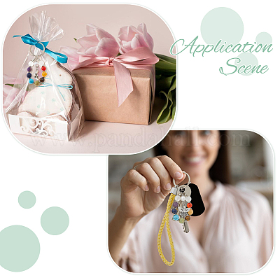 5 шт. брелок с подвеской из 7 драгоценных камней чакры с тибетским стилем из сплава KEYC-FH00032-1