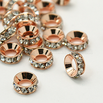 Messing Strass Zwischen perlen&nbsp;RB-A020-9mm-01RG-1