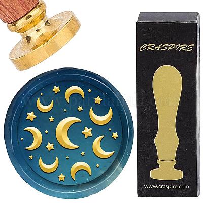 Латунная восковая печать с деревянной ручкой AJEW-WH0412-0279-1