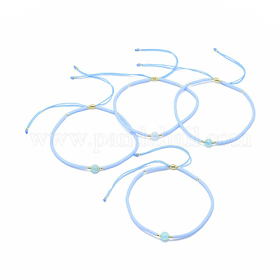 Регулируемые браслеты из бисера натурального агата BJEW-F391-A11-1