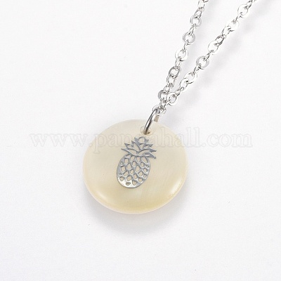 Ожерелья из кулона с реальными платиновыми цепями из латуни NJEW-JN02259-04-1