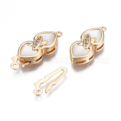 Застежки для рыболовных крючков из латуни с микропейвом и прозрачным фианитом KK-Q278-003-NF-1