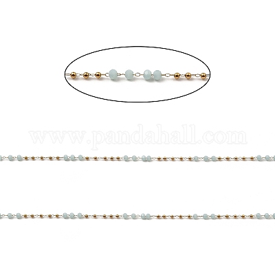 Цепочки rondelle со стеклянными бусинами CHS-G028-07G-04-1