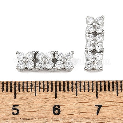 Экологичные прямоугольные подвески из латуни с микропаве и кубическим цирконием ZIRC-M087-10P-NR-1-1