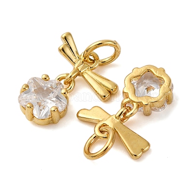 Латунные микро проложить кубического циркония подвески KK-P308-49G-1