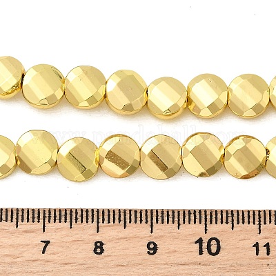 Стеклянные бусины с гальваническим покрытием  EGLA-F166-15G-1